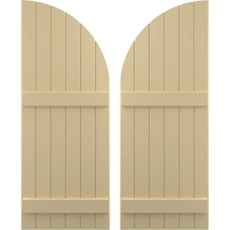 Ekena Millwork Americraft 6-Board (2 Batten) Wood Joined Board-n-Batten Shutters w/ Arch Top, ARW101BQ621X53NTH, PR ARW101BQ621X53NTH